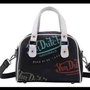 FASHION FAUX LEATHER VON DUTCH GRAFFITI BOWLING BAG